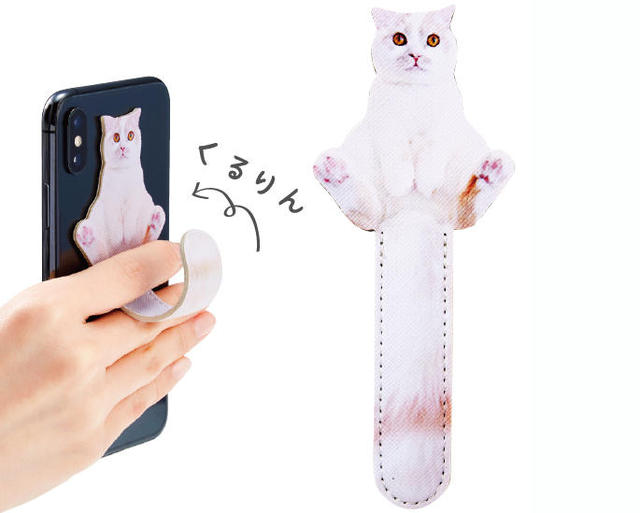 新製品】スマホにつけてスタンドにもなる、猫のしっぽがかわいいスマホ