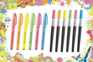 【新製品】「筆タッチサインペン」と「アートブラッシュ」にネオンカラーの新色が登場